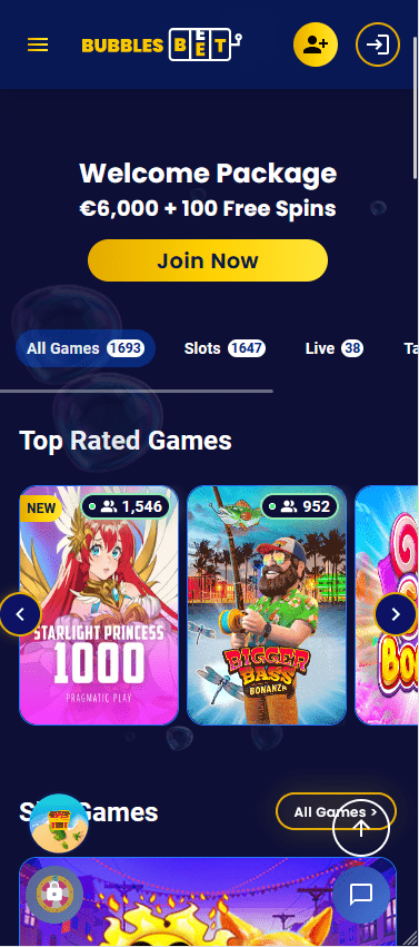 BubblesBet Mobile