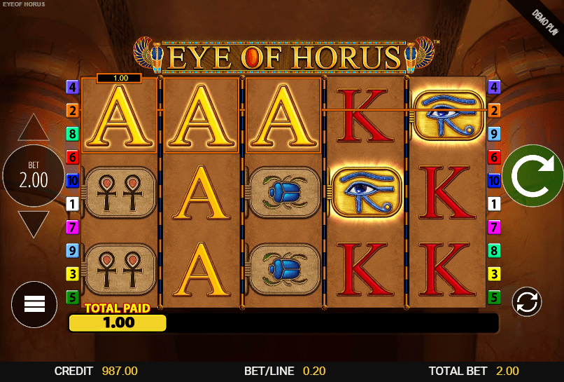 Eye of Horus slot gameplay