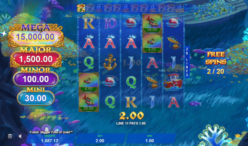 Fishin Bigger Pots Of Gold slot free spins