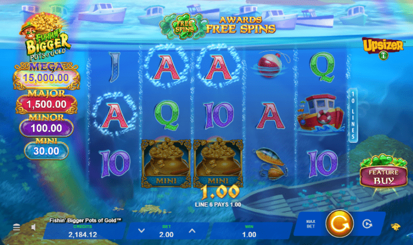 Fishin Bigger Pots Of Gold slot gameplay