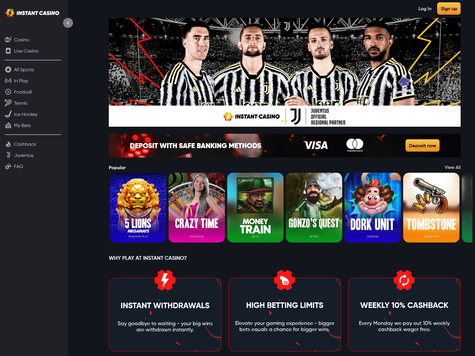 Instant Casino_Homepage
