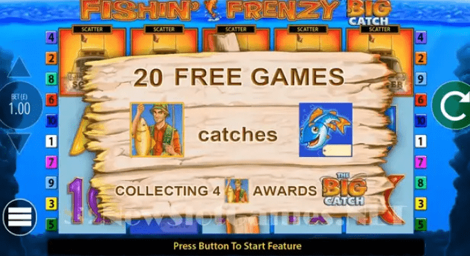 fishin frenzy big catch slot free spins