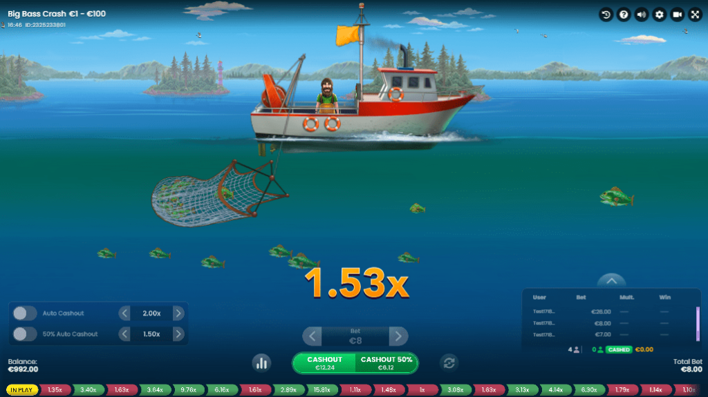 Big Bass Crash gameplay