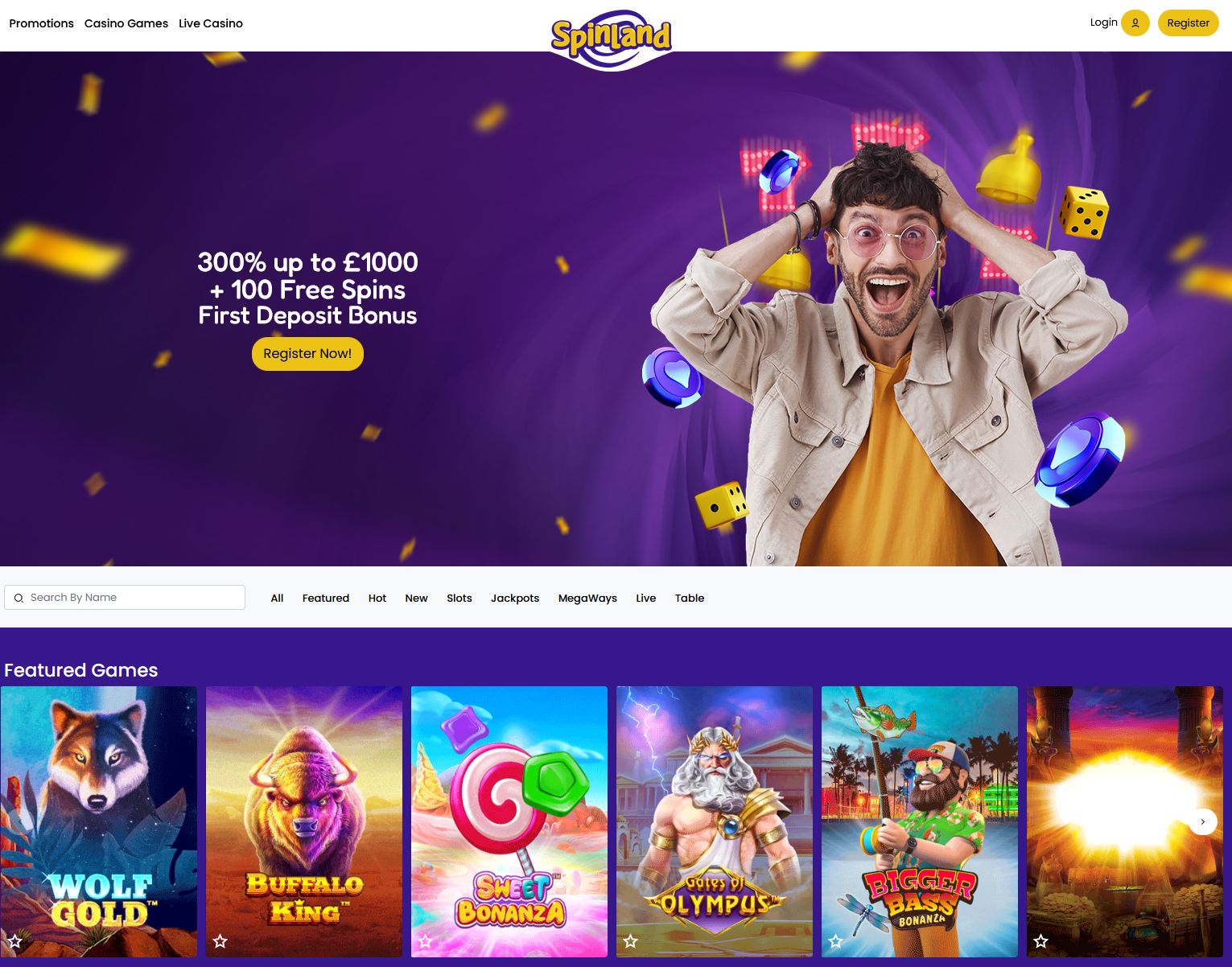 Spinland Casino Homepage