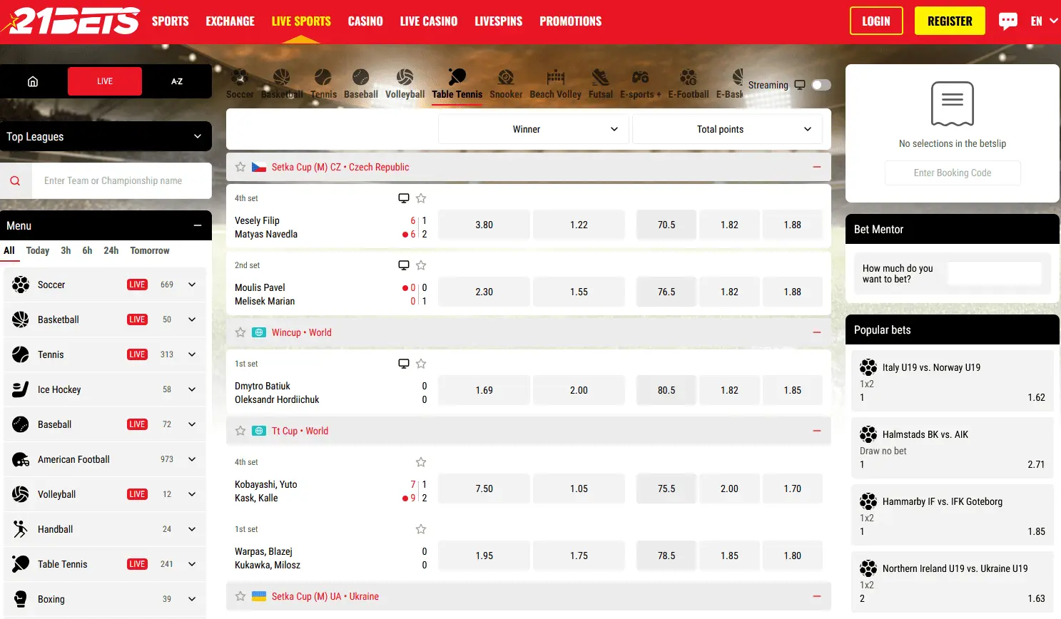 21Bets Casino Betting