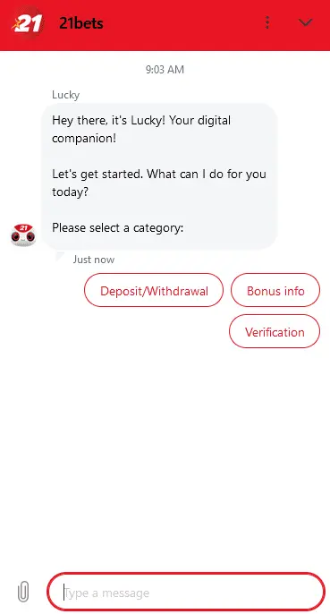 21Bets Casino Support