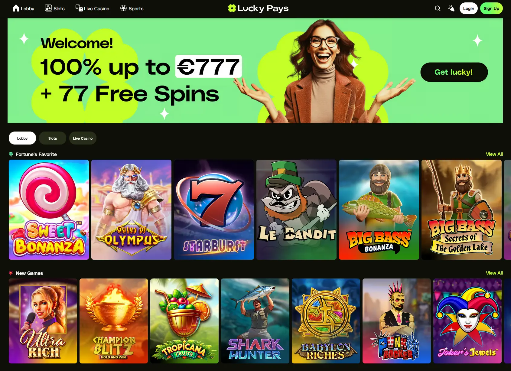 Lucky Pays Homepage