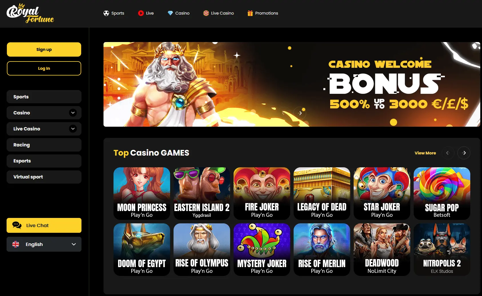 Royal Fortune Homepage