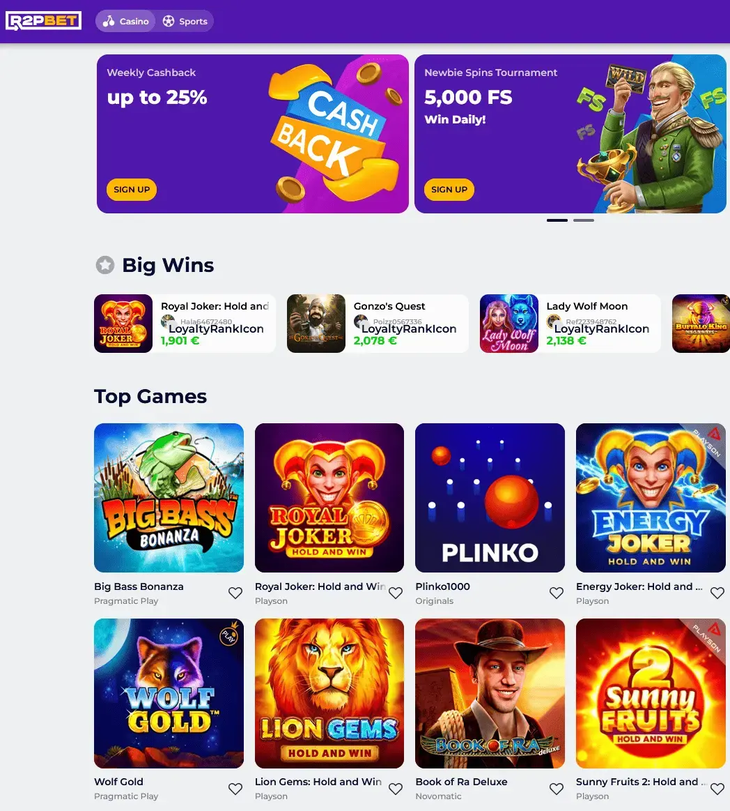 R2PBET Homepage