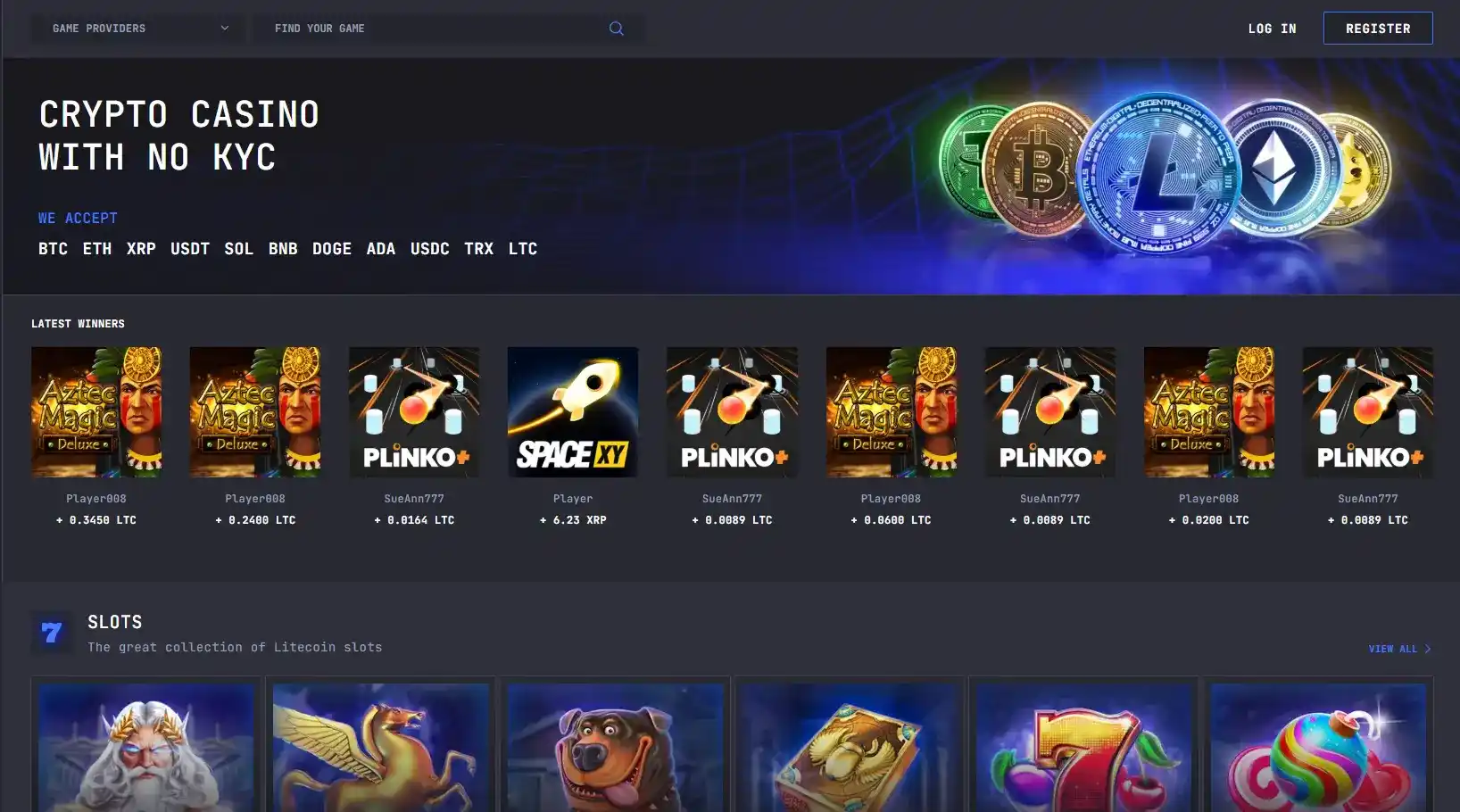 LTC casino homepage