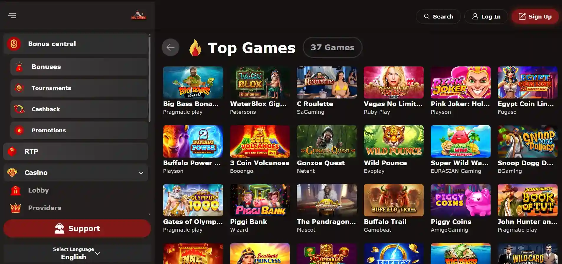 Mr Jones Casino games