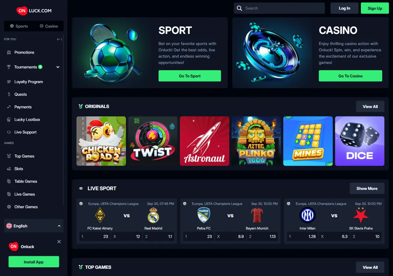 OnLuck Main Page