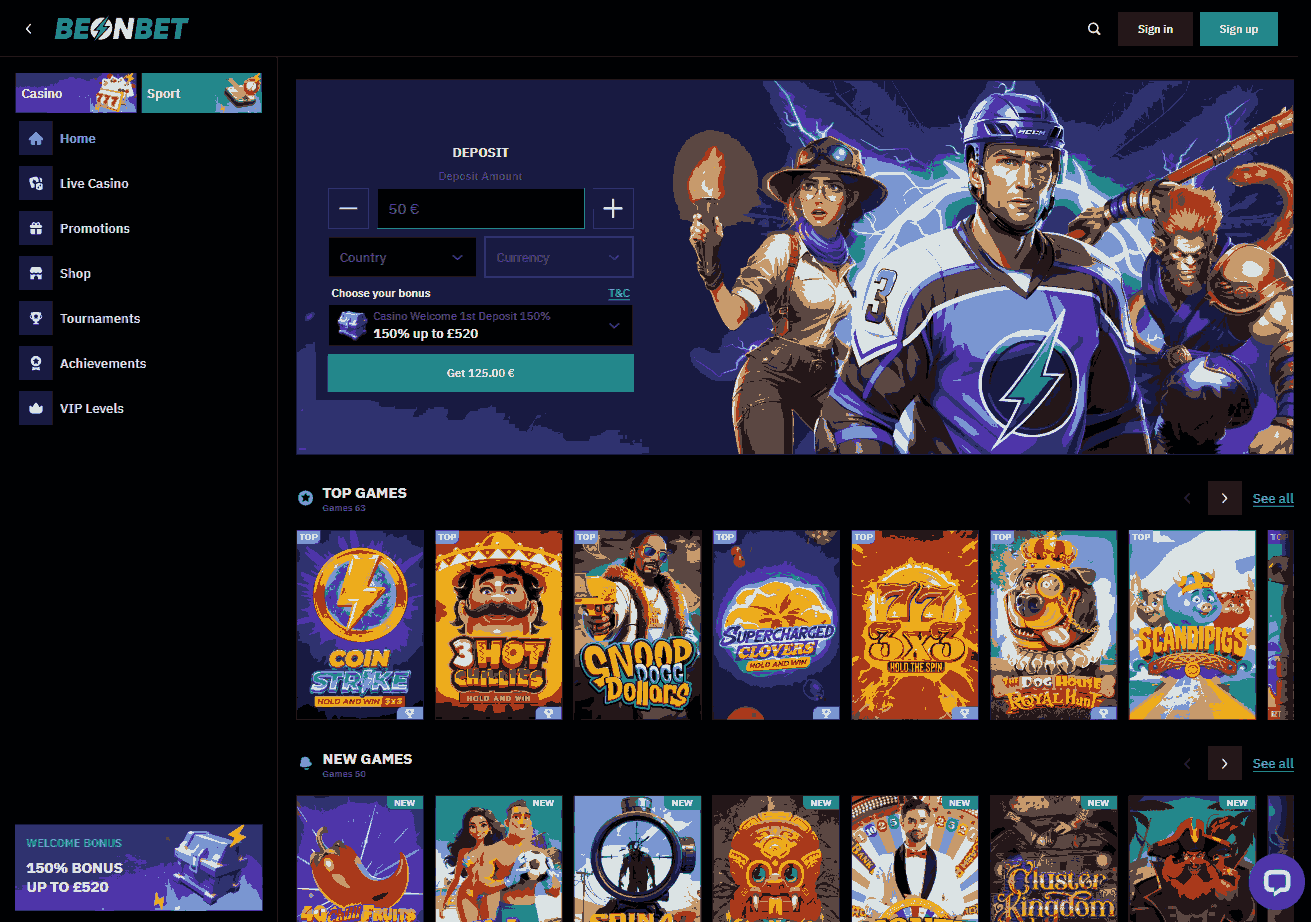 BeonBet Main Page