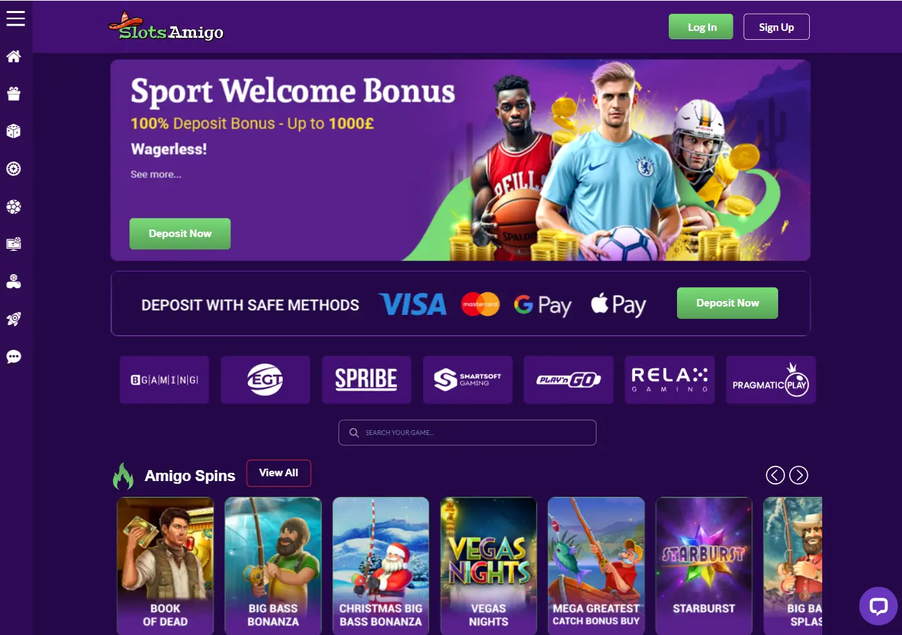SlotsAmigo Main Page